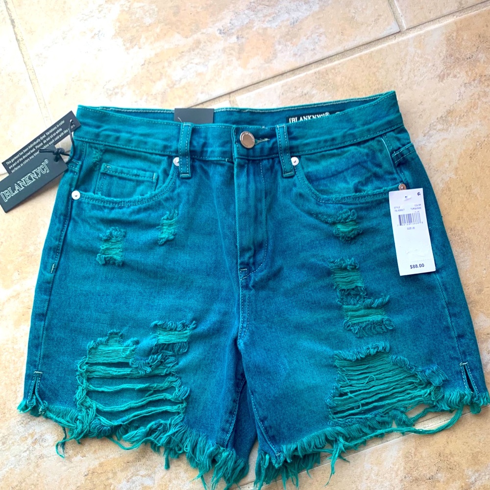 Turquoise Vintage High-rise Jean Shorts